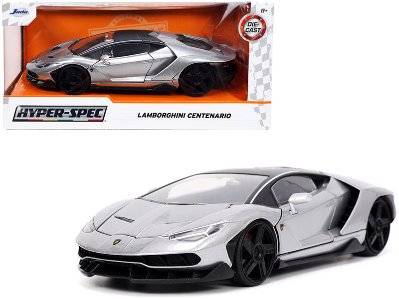 Jada Lamborghini Centenario Gray Metallic Black Top 1/24 Diecast Model Car 3