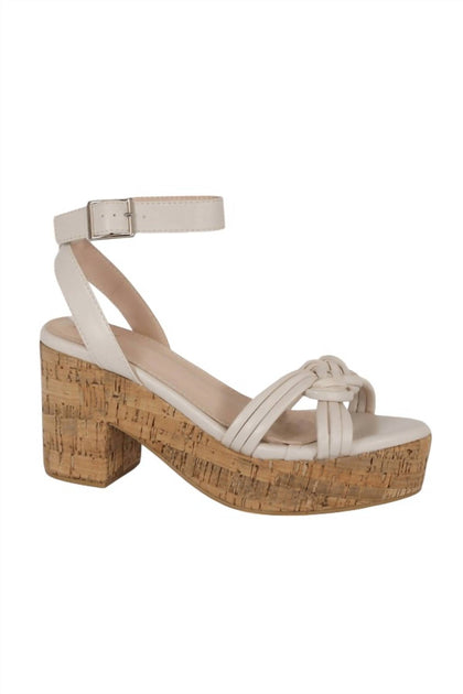 Mars Sky Cork Platform Sandals White US 6 2
