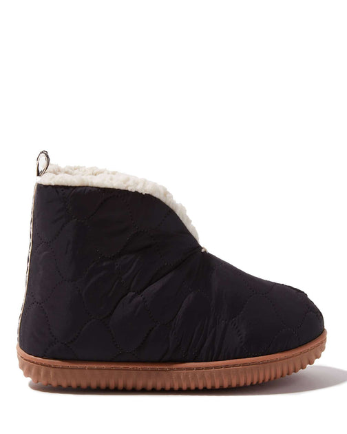 Dearfoams Warm Up Bootie House Shoe Beige Small 3