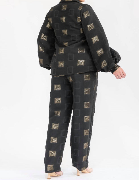 Karen T Design Top And Pants Set Black 1X 4