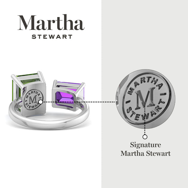 Martha Stewart Two Stone Gemstone Ring Blue US 6 4