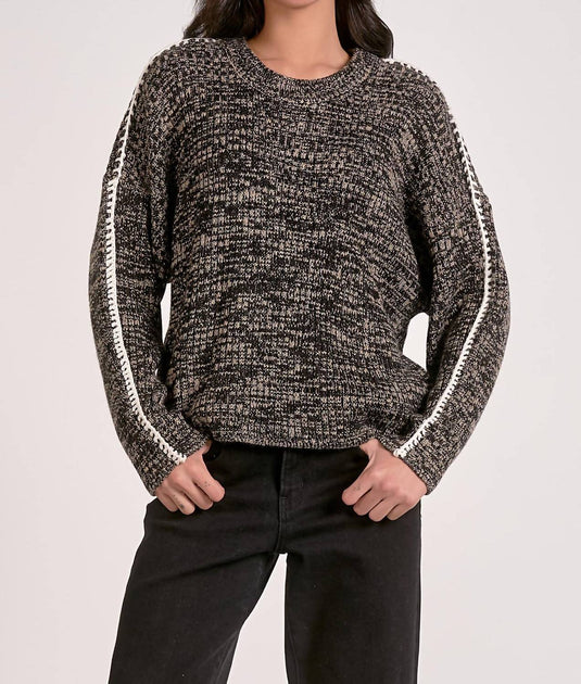 ELAN Crewneck Blanket Sweater Grey Medium 2