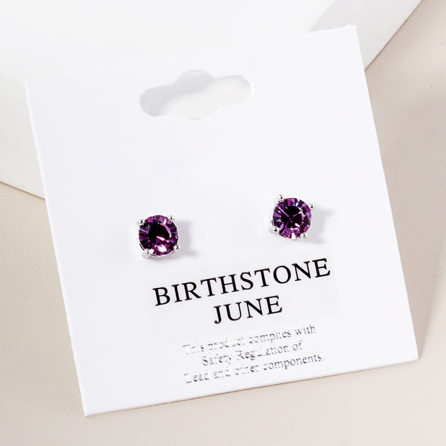 FASHNZFAB Juni Birthstone Stecker Ohrringe Lavendel 3