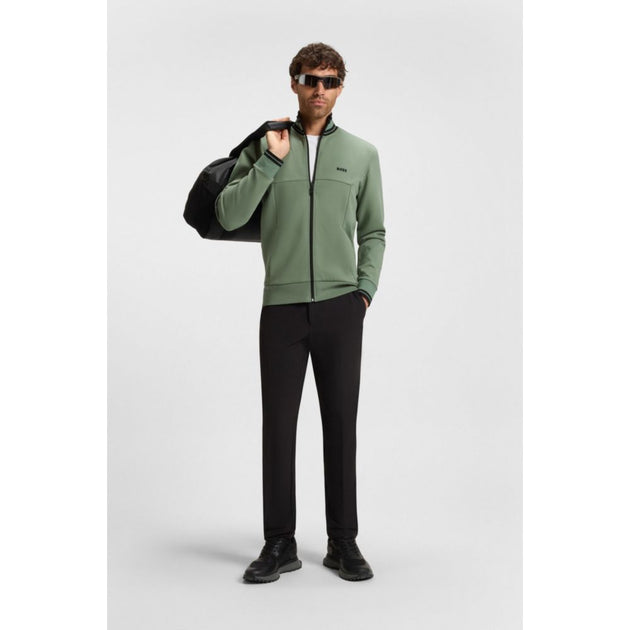 Boss Stripe-detail Zip-up Sweatshirt Green XLarge 3