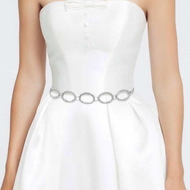 FASHNZFAB Open Oval Link Chain Waist Belt Multi One Size 4