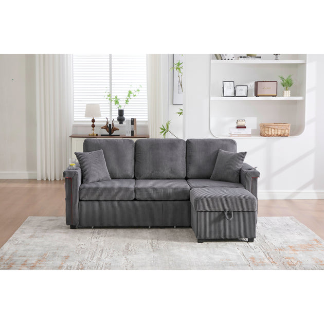 Streamdale L-Shaped Sectional Sofa Gray 9