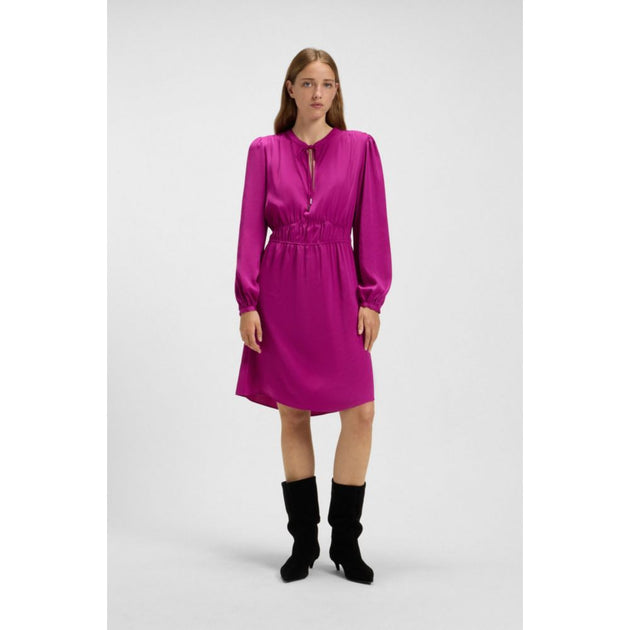 Boss Crinkle-Satin Minikleid mit Raffungen pink US 2 3