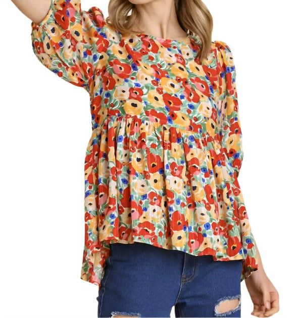 Umgee Short Sleeve Top Multi XL 2
