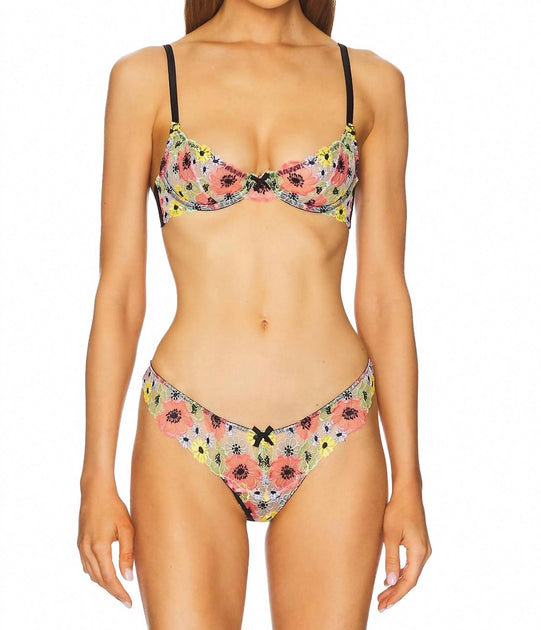 Fleur Du Mal Azalea Embroidery Bra Black 38D 2