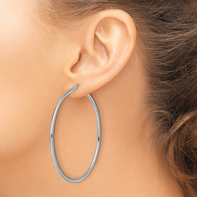 Diamond2Deal Hinged Hoop Earrings Silver 4