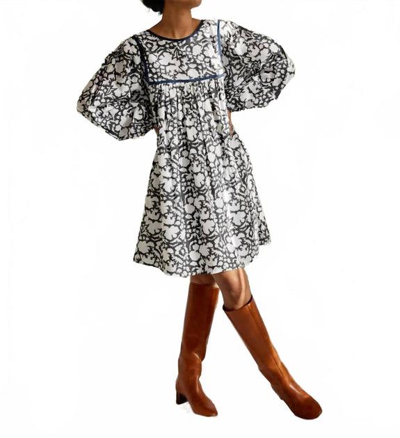 SZ Blockprints Darjeeling Mini Dress White Small 2