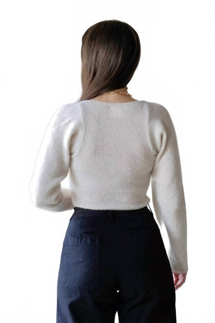 TACH Bella Sweater Top White Large 4