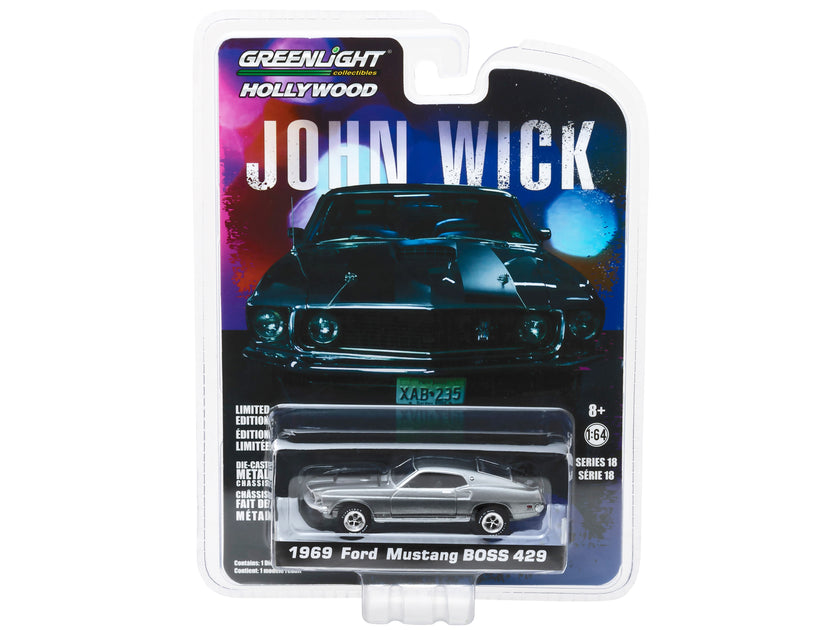 Greenlight 1969 Ford Mustang Boss 429 1/64 Diecast Car Gray 4