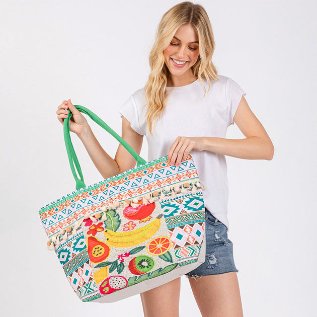 FASHNZFAB Fruit Boho Print Tote Bag Multi One Size 2