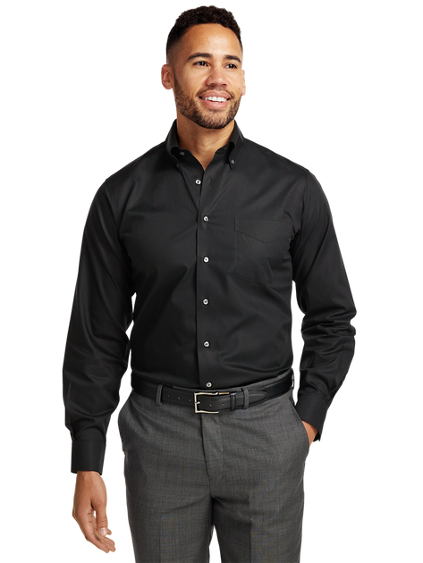 Paul Fredrick Pinpoint Dress Shirt Black US 15.5 33/34 3