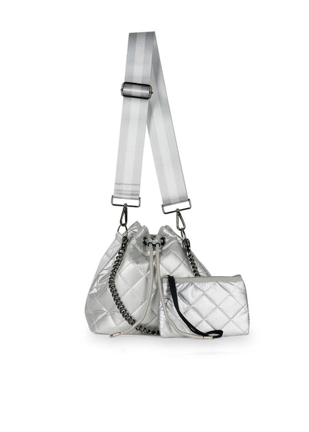 Haute Shore Lindsey Puffer Bucket Bag Silver One Size 2