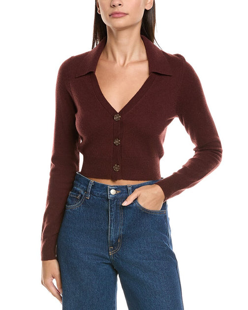 NAADAM Wool Cashmere-Blend Cardigan Red Large 2
