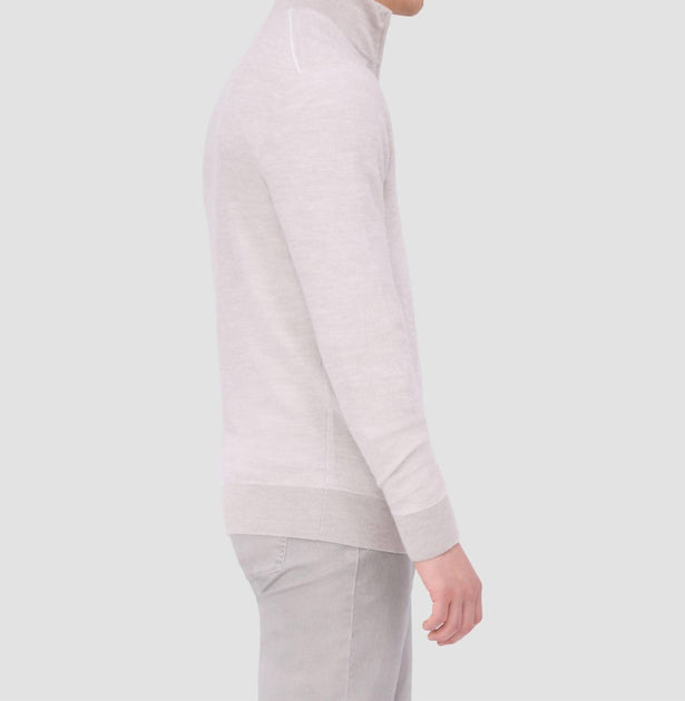 Bugatchi Uomo Half Zip Sweater Beige XXL 4