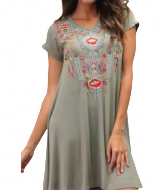 Caite & Kyla Zoe Mini Dress Green Small 2