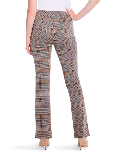 Nic + Zoe Sketched Plaid Bootcut Pant Grey Medium 4