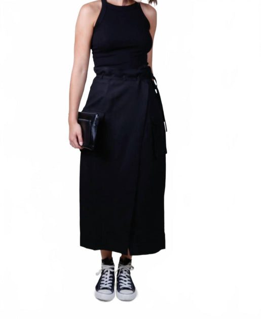 ASTR Nara Jupe en Mélange Lin Noir Medium 2