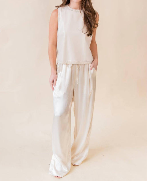 Melissa Nepton Lorene Satin Pant Beige Medium 4