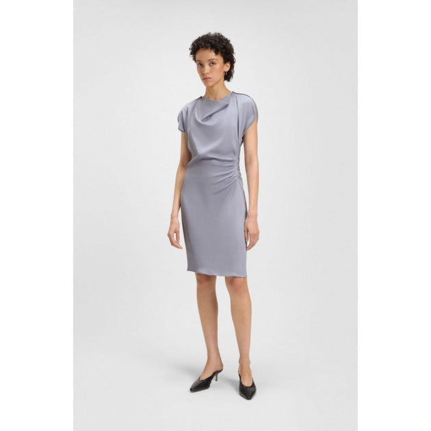 Boss Kleid mit gerafftem Ausschnitt Grau US 6 4