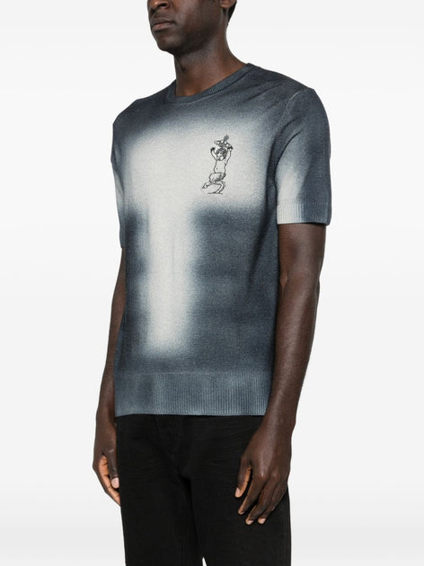 Vivienne Westwood Gradient Knit T-Shirt Blue/Grey Large 4