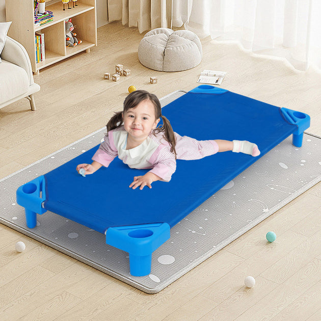 Hivvago Kinder stapelbare Tagesbetten-Liege 6er-Pack Beige/Blau/Pink 4