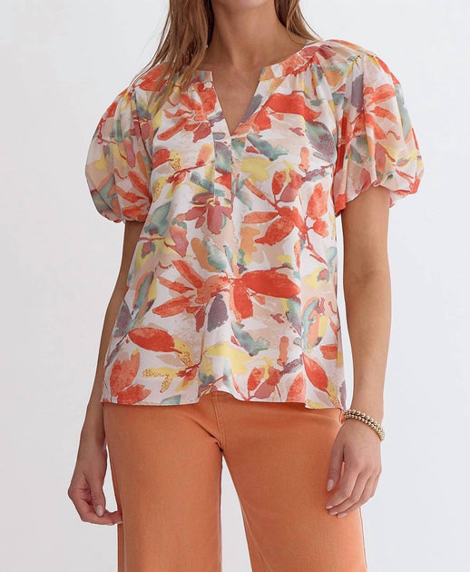 Entro Floral Print Blouse Multi Large 2