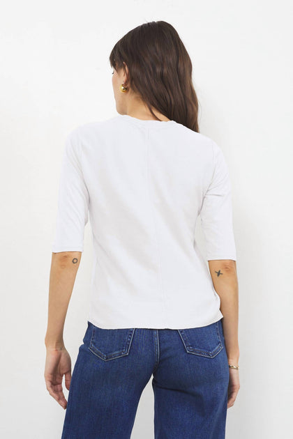LAmade Santa Monica Mitered Elbow Length Tee White Large 3