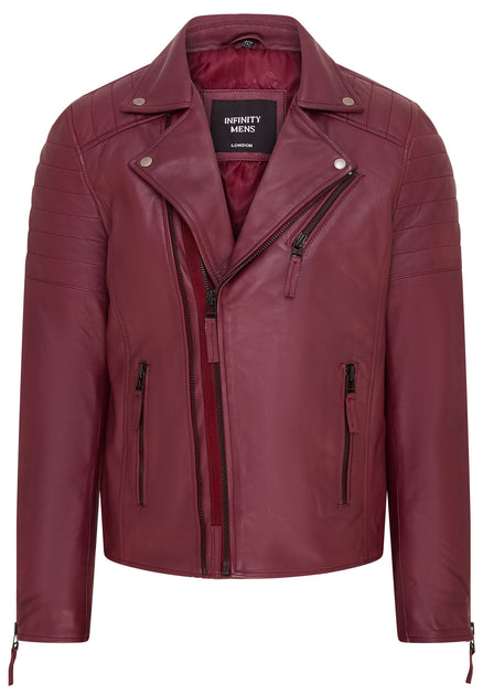 Infinity Brando Double Cross Zip Leather Biker Jacket Brown Small 2