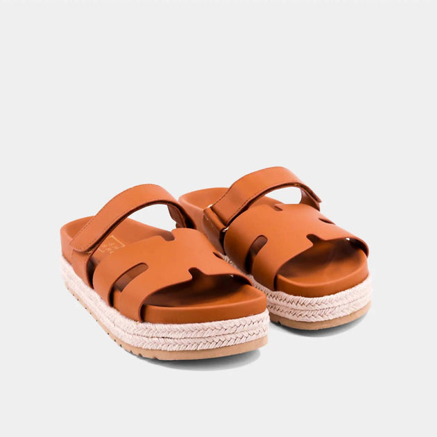 SHU SHOP Izzy Jute Platform Slide Brown 7.5 2