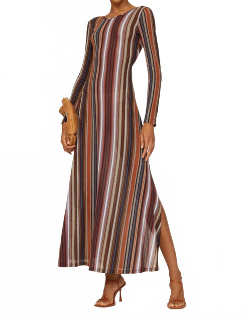 SOMETHING NAVY Striped Reversible Dress Multi Large 2