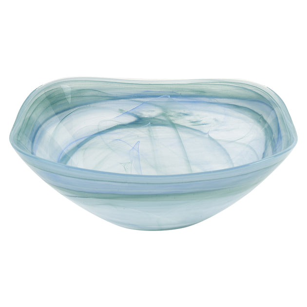 Hivvago Bowl Set Aqua Blue/White Glass 15cm 3