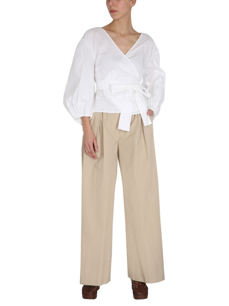 Aspesi Wide-Leg Poplin Pants Beige EU 34 3
