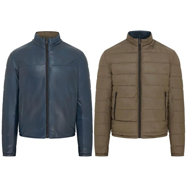 TruClothing Reversible Quilted Leather Jacket Red XSmall 3