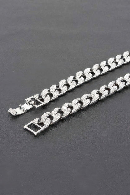 TRUEDAMES Hammered Bulk Chain Necklace Black 4