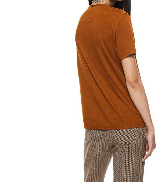 On This Day Linen-Blend Tee Brown X-Small 3