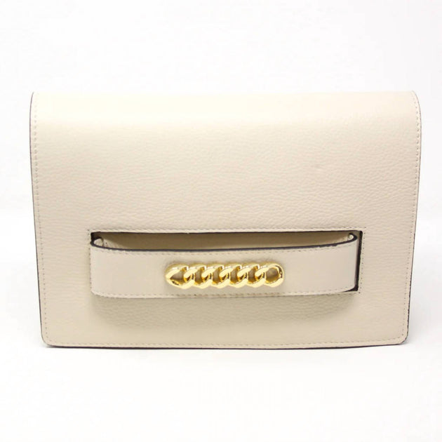 German Fuentes Große Leder-Clutchtasche Weiß Einheitsgröße 2
