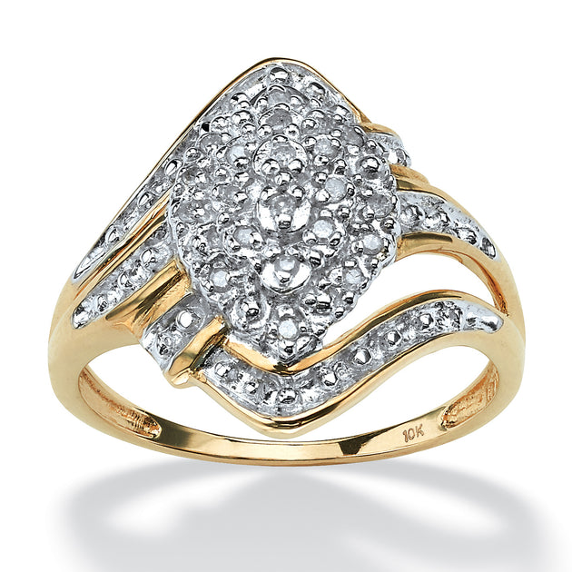 Palm Swirled Cluster Ring Silver US 10 2