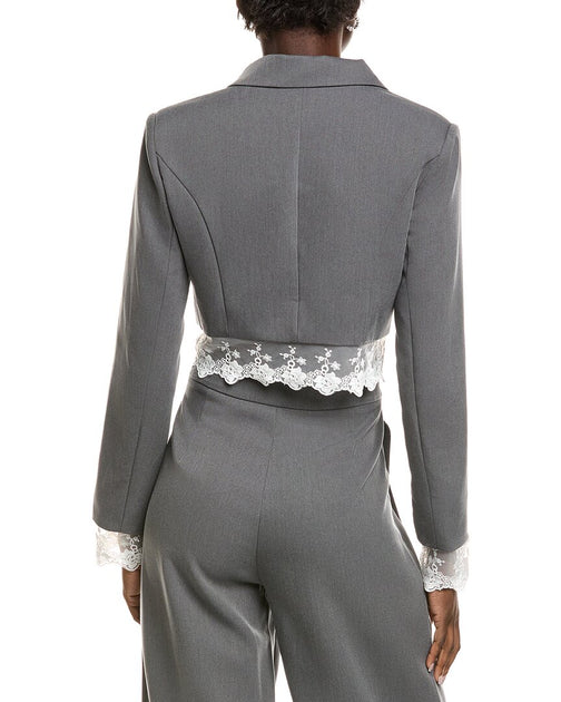 Gracia Crop Blazer Gris Large 3