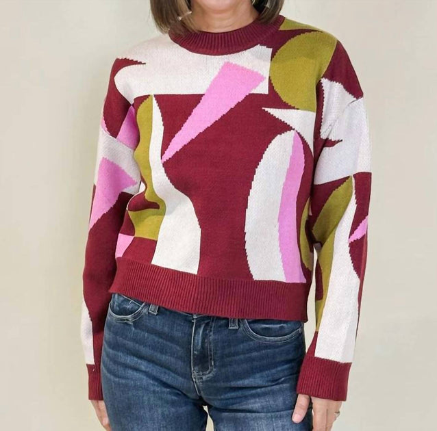 THML Mock Neck Sweater Red Large 2