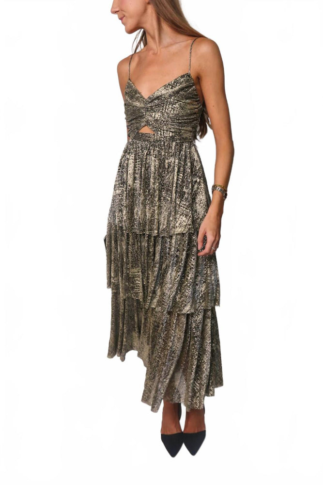 slim fit dress slacks Cybil Pleated Tiered Midi Dress main image 0