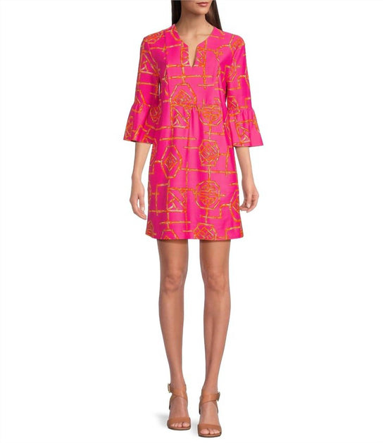 JUDE CONNALLY Kerry Dress In Bamboo Lattice Pink/apricot | ShopSimon
