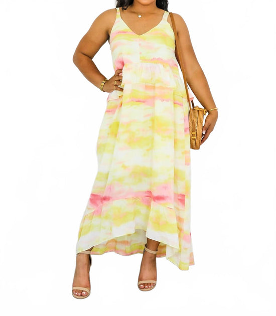 SurelyMine Ruffle High Low Maxi Dress Multi Large 3