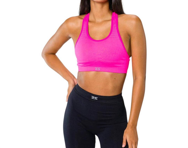 Zensah Seamless Running Bra Pink S/M 2