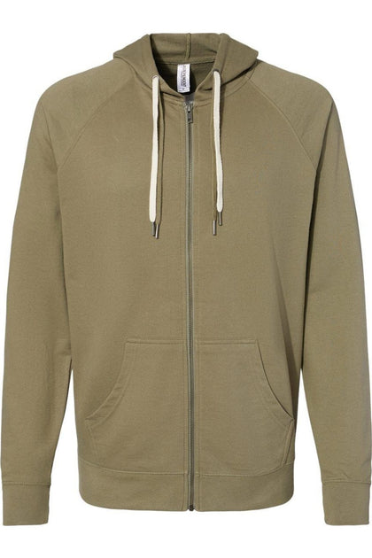 Independent Trading Co. Icon Lightweight Loopback Terry Full-Zip Kapuzen-Sweatshirt Grün XXXLarge 2