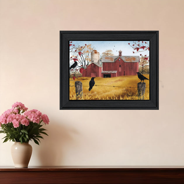 Hivvago Autumn Gold 4 Framed Print Wall Art Black 2