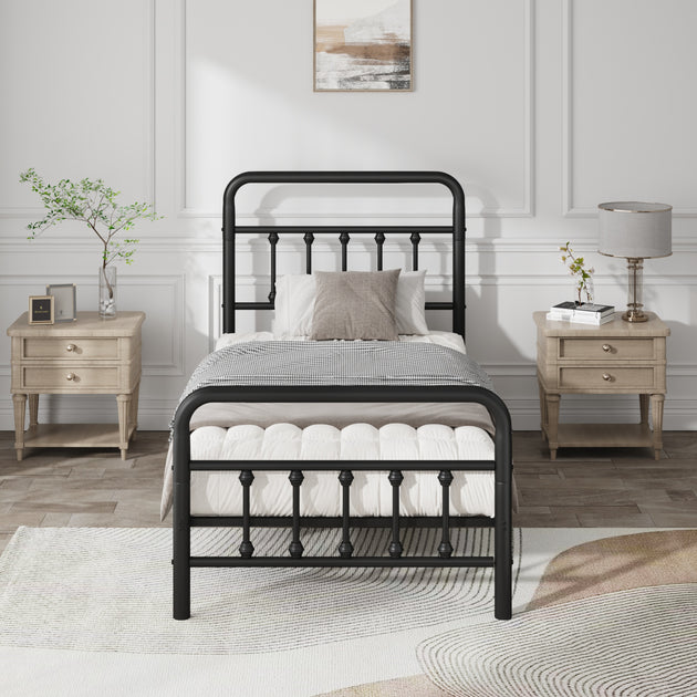 GOODSILO Twin Metal Bed Frame Black 2
